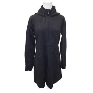 MK Mountain Khakis Lodge Merino Wool Hooded Insulated Jacket Navy Blue Medium